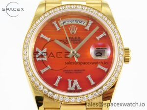 Rolex DayDate 36mm YG/YG Pres Dia Orange Gradient Dial RAF A2834 - Image 2