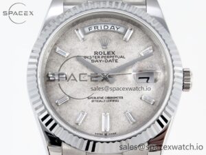 Rolex Day Date 40 BPF Best Edition Meteorite Diamonds Dial on SS Bracelet A2836 - Image 2