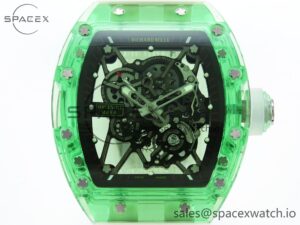 Richard Mille RM035 Green Transparent RMF Best Edition Skeleton Dial on Translucent Rubber Strap Clone RMUL2 - Image 2