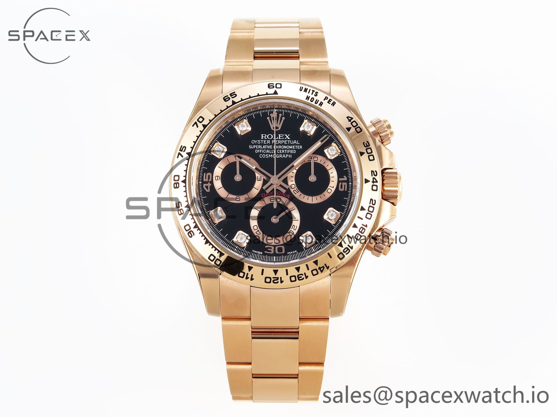IMG_0002 Rolex Daytona 116505 Clean 1:1 Best Edition Black Diamonds Dial on RG Bracelet SA4130 V2 - Image 1
