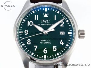 Iwc Pilot Mark XX IW328205 ZF 1:1 Best Edition Green Dial on Brown Leather Strap A32111 - Image 2