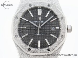 Audermars Piguet Royal Oak 41mm Frosted SS APSF 1:1 Best Edition Gray Textured Dial on SS Bracelet SA3120 Super Clone - Image 2
