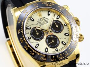 Rolex Daytona 116518 APSF 1:1 Best Edition YG/Black Dial on Oysterflex Rubber Strap SH4130 - Image 3
