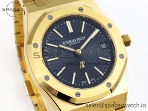 Audermars Piguet Royal Oak 39mm 15202 YG IPF 1:1 Best Edition Blue Textured Dial on YG Bracelet A2121 - Image 3