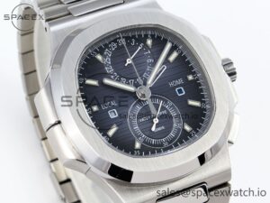 Patek Philippe Nautilus 5990 SS SPPF 1:1 Best Edition Blue Dial on SS Bracelet A28-520 Clone - Image 3