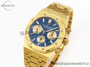 Audermars Piguet Royal Oak Chrono 26331 YG IPF 1:1 Best Edition Blue/YG Dial on YG Bracelet A7750 - Image 4