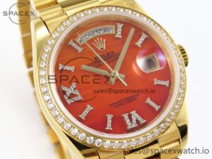 Rolex DayDate 36mm YG/YG Pres Dia Orange Gradient Dial RAF A2834 - Image 3