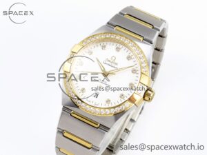 Omega Constellation 39mm SS/YG Diamonds Bezel ASWF 1:1 Best Edition White Diamonds Dial on SS/YG Bracelet A8800 - Image 4