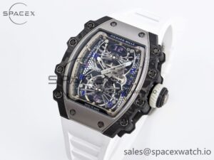 Richard Mille RM21-01 SS Tourbillon RMF Best Edition Skeleton Dial on White Rubber Strap - Image 4