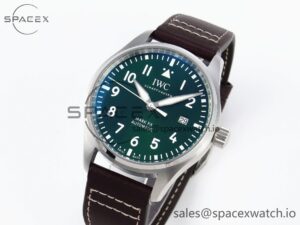 Iwc Pilot Mark XX IW328205 ZF 1:1 Best Edition Green Dial on Brown Leather Strap A32111 - Image 4