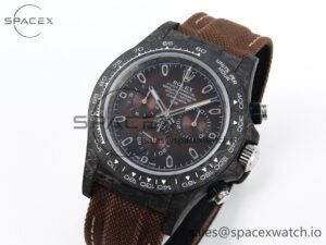 Rolex Daytona DIW Carbon/SS Case and Bezel DIWF Edition Brown Dial on Brown Nylon Strap A7750 - Image 4