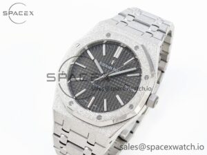 Audermars Piguet Royal Oak 41mm Frosted SS APSF 1:1 Best Edition Gray Textured Dial on SS Bracelet SA3120 Super Clone - Image 4