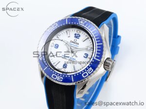 Omega SEAMASTER PLANET OCEAN 6000M ULTRA DEEP 45.5MM SS TF 1:1 BEST EDITION WHITE DIAL BLUE BEZEL ON RUBBER STRAP A2824 - Image 4