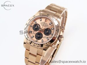 Rolex Daytona 116505 RG OMF Best Edition RG/Black Dial on RG Bracelet A7750 (Slim Movement) - Image 4