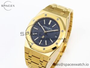 Audermars Piguet Royal Oak 39mm 15202 YG IPF 1:1 Best Edition Blue Textured Dial on YG Bracelet A2121 - Image 4