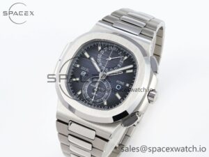 Patek Philippe Nautilus 5990 SS SPPF 1:1 Best Edition Blue Dial on SS Bracelet A28-520 Clone - Image 4