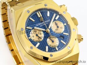 Audermars Piguet Royal Oak Chrono 26331 YG IPF 1:1 Best Edition Blue/YG Dial on YG Bracelet A7750 - Image 3