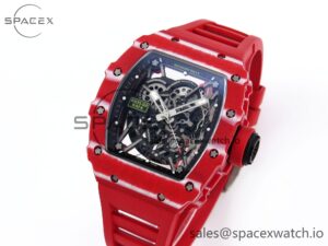 Richard Mille RM035 RED CARBON SONIC BEST EDITION SKELETON DIAL ON RED RUBBER STRAP CLONE RMUL2 - Image 4