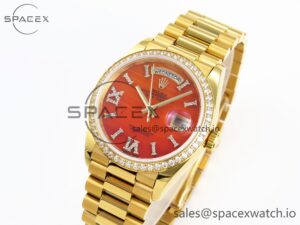 Rolex DayDate 36mm YG/YG Pres Dia Orange Gradient Dial RAF A2834 - Image 4