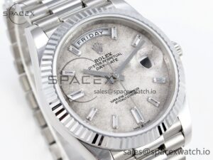 Rolex Day Date 40 BPF Best Edition Meteorite Diamonds Dial on SS Bracelet A2836 - Image 3