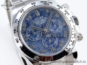 Rolex Daytona 116509 Clean 1:1 Best Edition 904L Stainless Steel Case Blue Chalcedony Dial Oysterflex Stainless Steel Strap A4130 - Image 3