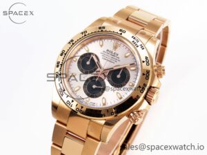 Rolex Daytona 116505 Clean 1:1 Best Edition Silver Dial RG Markers on RG Bracelet SA4130 V2 - Image 4