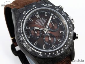 Rolex Daytona DIW Carbon/SS Case and Bezel DIWF Edition Brown Dial on Brown Nylon Strap A7750 - Image 3