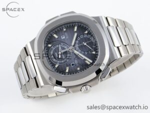 Patek Philippe Nautilus 5990 SS SPPF 1:1 Best Edition Blue Dial on SS Bracelet A28-520 Clone - Image 6