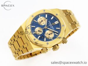 Audermars Piguet Royal Oak Chrono 26331 YG IPF 1:1 Best Edition Blue/YG Dial on YG Bracelet A7750 - Image 6