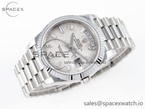 Rolex Day Date 40 BPF Best Edition Meteorite Diamonds Dial on SS Bracelet A2836 - Image 6