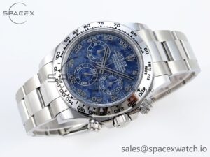 Rolex Daytona 116509 Clean 1:1 Best Edition 904L Stainless Steel Case Blue Chalcedony Dial Oysterflex Stainless Steel Strap A4130 - Image 6