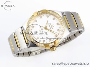 Omega Constellation 39mm SS/YG Diamonds Bezel ASWF 1:1 Best Edition White Diamonds Dial on SS/YG Bracelet A8800 - Image 6
