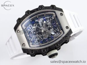 Richard Mille RM21-01 SS Tourbillon RMF Best Edition Skeleton Dial on White Rubber Strap - Image 6
