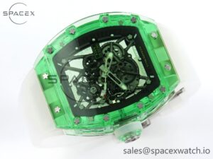 Richard Mille RM035 Green Transparent RMF Best Edition Skeleton Dial on Translucent Rubber Strap Clone RMUL2 - Image 6