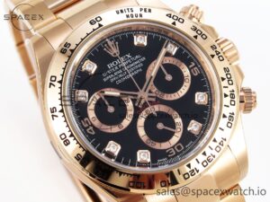 Rolex Daytona 116505 Clean 1:1 Best Edition Black Diamonds Dial on RG Bracelet SA4130 V2 - Image 3
