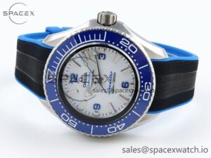 Omega SEAMASTER PLANET OCEAN 6000M ULTRA DEEP 45.5MM SS TF 1:1 BEST EDITION WHITE DIAL BLUE BEZEL ON RUBBER STRAP A2824 - Image 5