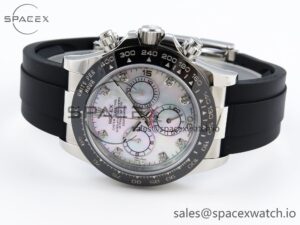 Rolex Daytona 116519 SS OMF Best Edition White MOP Diamonds Dial on Oysterflex Strap A7750 (Slim Movement) - Image 5