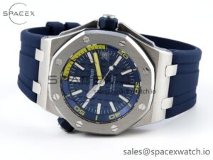 Audermars Piguet Royal Oak Offshore Diver 15710 IPF 1:1 Best Edition Blue Dial on Blue Rubber Strap SA3120 Super Clone - Image 5