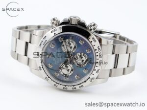 Rolex Daytona 116509 SS OMF Best Edition Blue MOP Dial on SS Bracelet A7750 (Slim Movement) - Image 5