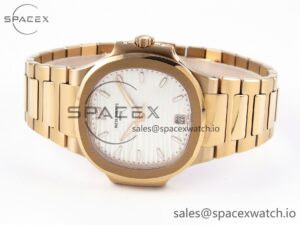 Patek Philippe NAUTILUS 7118 LADIES RG PPF 1:1 BEST EDITION WHITE DIAL ON RG BRACELET 324CS - Image 5