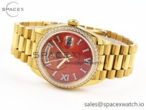 Rolex DayDate 36mm YG/YG Pres Dia Orange Gradient Dial RAF A2834 - Image 5