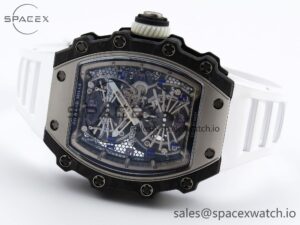Richard Mille RM21-01 SS Tourbillon RMF Best Edition Skeleton Dial on White Rubber Strap - Image 5