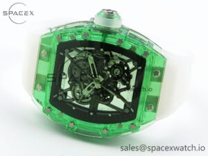 Richard Mille RM035 Green Transparent RMF Best Edition Skeleton Dial on Translucent Rubber Strap Clone RMUL2 - Image 5