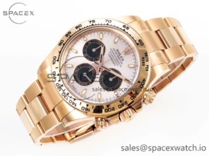 Rolex Daytona 116505 Clean 1:1 Best Edition Silver Dial RG Markers on RG Bracelet SA4130 V2 - Image 6