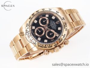 Rolex Daytona 116505 Clean 1:1 Best Edition Black Diamonds Dial on RG Bracelet SA4130 V2 - Image 6