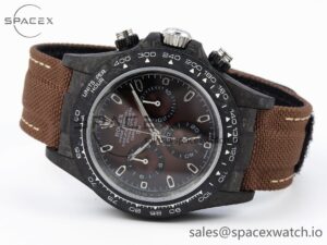 Rolex Daytona DIW Carbon/SS Case and Bezel DIWF Edition Brown Dial on Brown Nylon Strap A7750 - Image 5