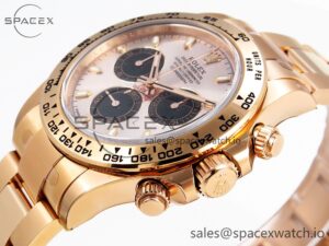 Rolex Daytona 116505 Clean 1:1 Best Edition Silver Dial RG Markers on RG Bracelet SA4130 V2 - Image 7