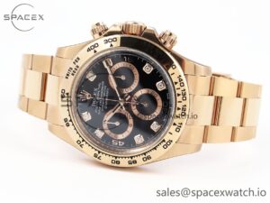 Rolex Daytona 116505 Clean 1:1 Best Edition Black Diamonds Dial on RG Bracelet SA4130 V2 - Image 5