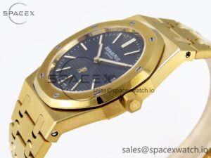 Audermars Piguet Royal Oak 39mm 15202 YG IPF 1:1 Best Edition Blue Textured Dial on YG Bracelet A2121 - Image 7