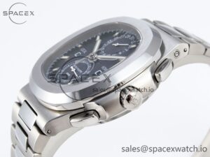 Patek Philippe Nautilus 5990 SS SPPF 1:1 Best Edition Blue Dial on SS Bracelet A28-520 Clone - Image 7